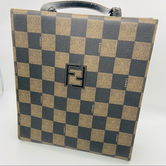 Fendi Vintage Pequin Check Tote - Picture 1 of 15